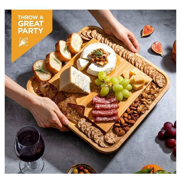 NEW Charcuterie Board Bamboo Cheese Board Gift Set - Picture 9 of 9